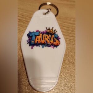 White Taurus Keychain